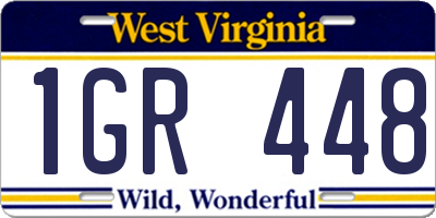 WV license plate 1GR448