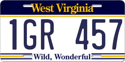 WV license plate 1GR457