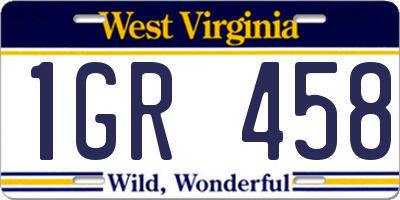 WV license plate 1GR458