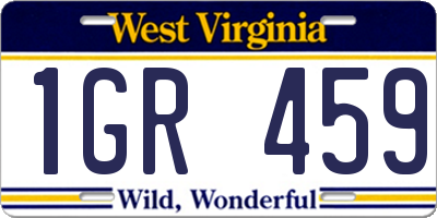 WV license plate 1GR459