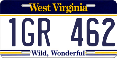 WV license plate 1GR462