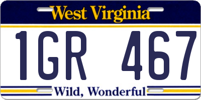 WV license plate 1GR467