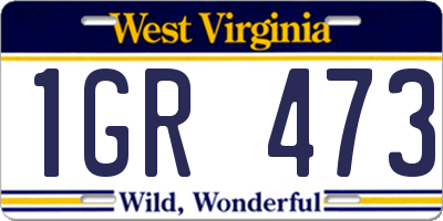 WV license plate 1GR473
