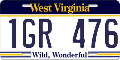 WV license plate 1GR476