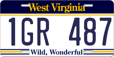 WV license plate 1GR487