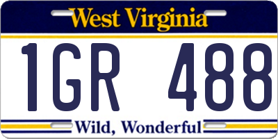WV license plate 1GR488