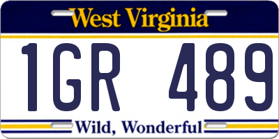 WV license plate 1GR489