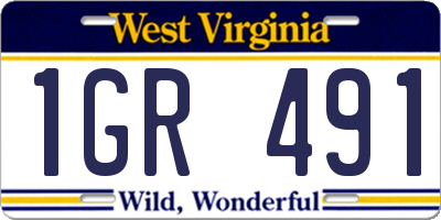 WV license plate 1GR491
