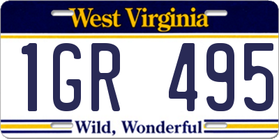 WV license plate 1GR495