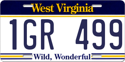 WV license plate 1GR499