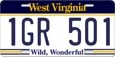 WV license plate 1GR501