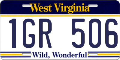 WV license plate 1GR506