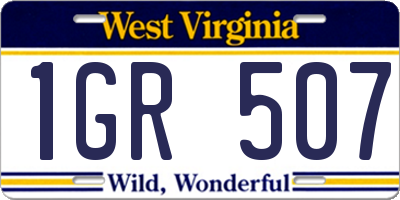 WV license plate 1GR507
