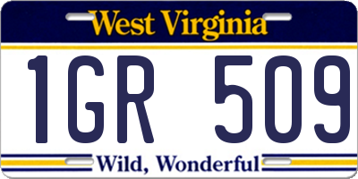 WV license plate 1GR509