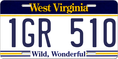 WV license plate 1GR510
