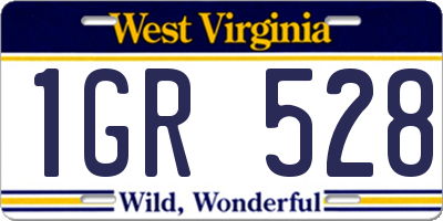 WV license plate 1GR528
