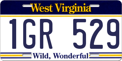 WV license plate 1GR529