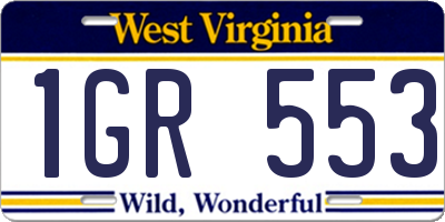 WV license plate 1GR553