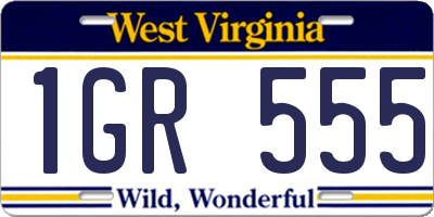 WV license plate 1GR555