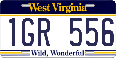 WV license plate 1GR556