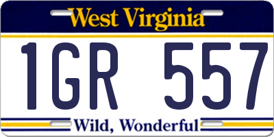 WV license plate 1GR557