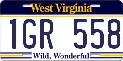 WV license plate 1GR558