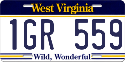 WV license plate 1GR559