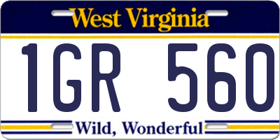 WV license plate 1GR560