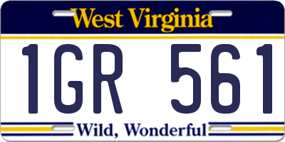 WV license plate 1GR561