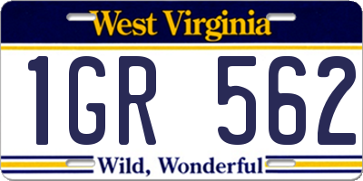 WV license plate 1GR562