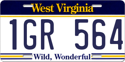 WV license plate 1GR564