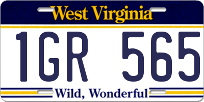 WV license plate 1GR565