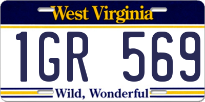 WV license plate 1GR569