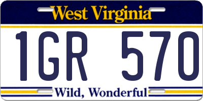 WV license plate 1GR570