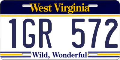 WV license plate 1GR572