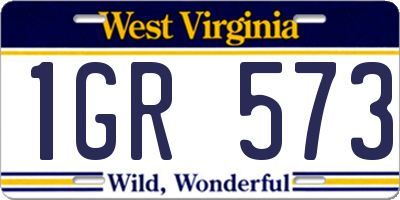 WV license plate 1GR573