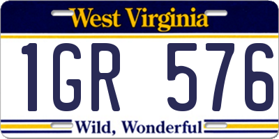 WV license plate 1GR576