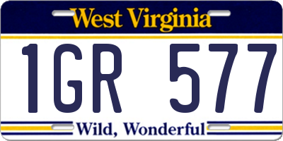 WV license plate 1GR577