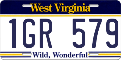 WV license plate 1GR579