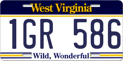 WV license plate 1GR586
