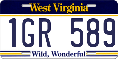 WV license plate 1GR589