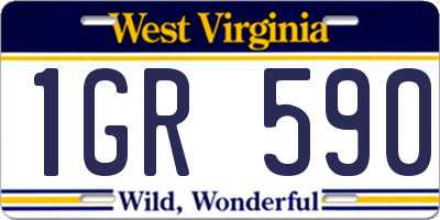 WV license plate 1GR590