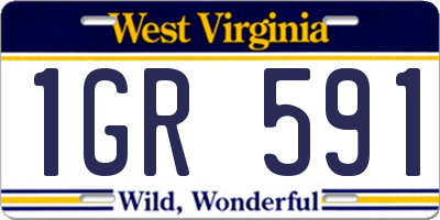 WV license plate 1GR591