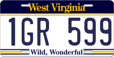 WV license plate 1GR599
