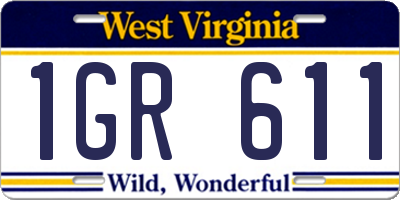 WV license plate 1GR611