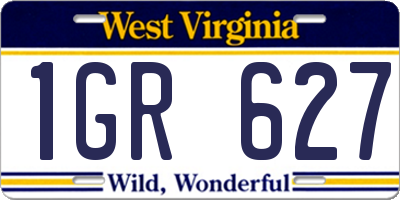 WV license plate 1GR627