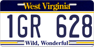 WV license plate 1GR628