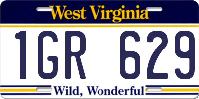 WV license plate 1GR629