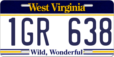 WV license plate 1GR638
