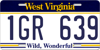 WV license plate 1GR639